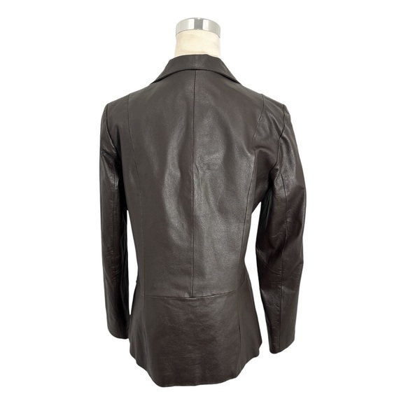 Vintage Chadwick’s Women's Size 8 Chocolate Brown Leather Blazer Jacket Y2K 90s - Picture 5 of 7